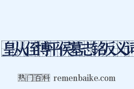 皇从侄博平侯墓志铭反义词是什么意思的图片